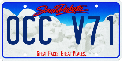 SD license plate 0CCV71
