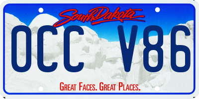 SD license plate 0CCV86