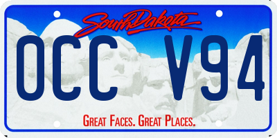 SD license plate 0CCV94