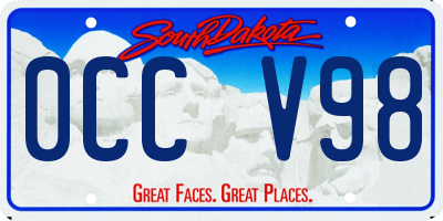 SD license plate 0CCV98