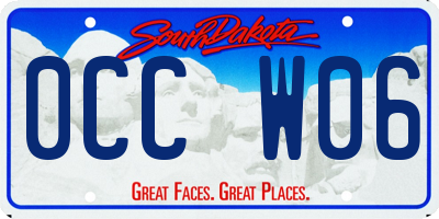 SD license plate 0CCW06