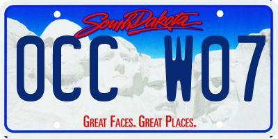 SD license plate 0CCW07