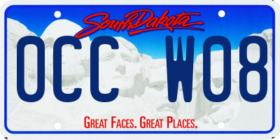 SD license plate 0CCW08