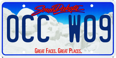 SD license plate 0CCW09