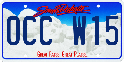 SD license plate 0CCW15