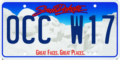 SD license plate 0CCW17