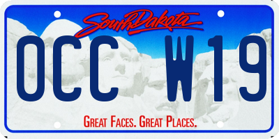 SD license plate 0CCW19