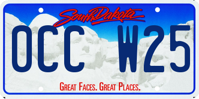 SD license plate 0CCW25
