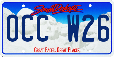 SD license plate 0CCW26