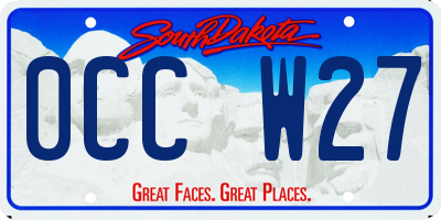 SD license plate 0CCW27