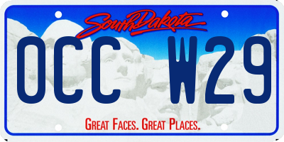 SD license plate 0CCW29