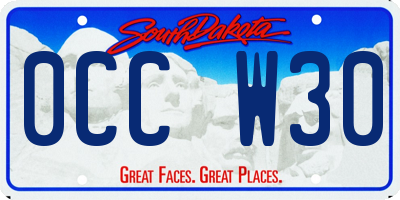 SD license plate 0CCW30