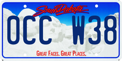 SD license plate 0CCW38