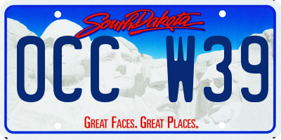 SD license plate 0CCW39