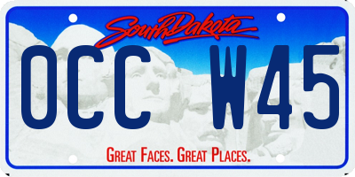 SD license plate 0CCW45