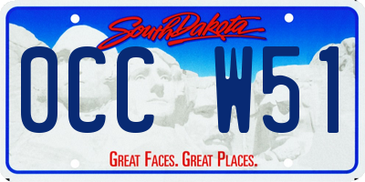 SD license plate 0CCW51