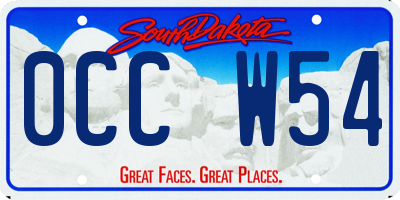 SD license plate 0CCW54