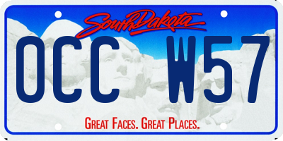 SD license plate 0CCW57