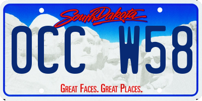 SD license plate 0CCW58