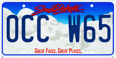 SD license plate 0CCW65