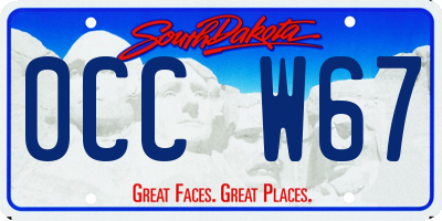SD license plate 0CCW67