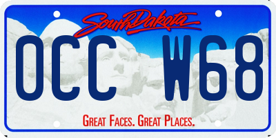SD license plate 0CCW68