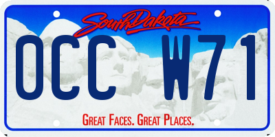 SD license plate 0CCW71