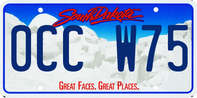 SD license plate 0CCW75