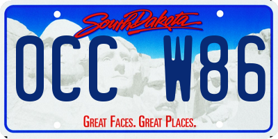 SD license plate 0CCW86