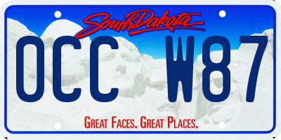 SD license plate 0CCW87