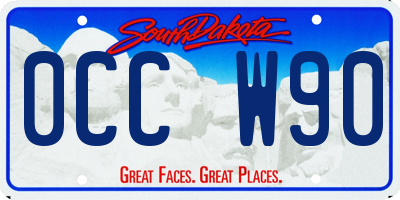 SD license plate 0CCW90
