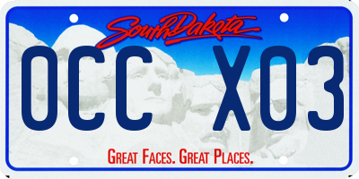 SD license plate 0CCX03