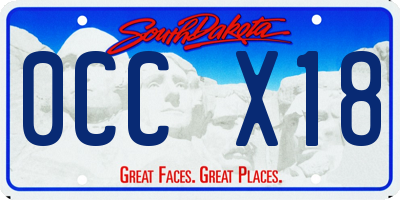 SD license plate 0CCX18