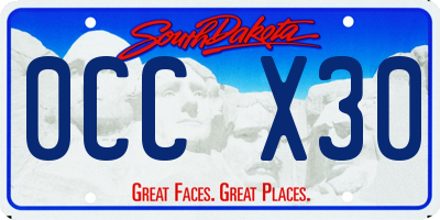 SD license plate 0CCX30