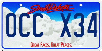 SD license plate 0CCX34