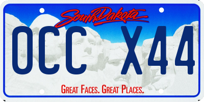 SD license plate 0CCX44