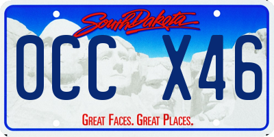 SD license plate 0CCX46