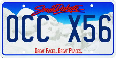 SD license plate 0CCX56