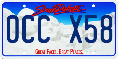 SD license plate 0CCX58