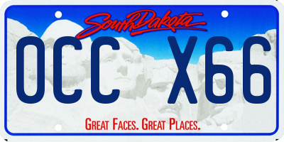 SD license plate 0CCX66