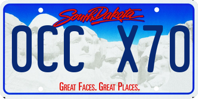 SD license plate 0CCX70