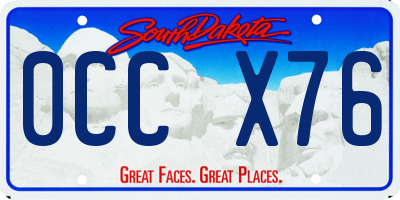 SD license plate 0CCX76