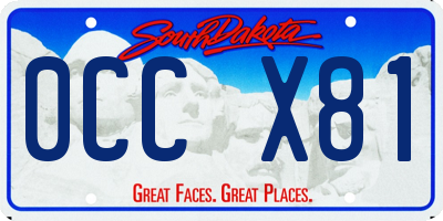 SD license plate 0CCX81