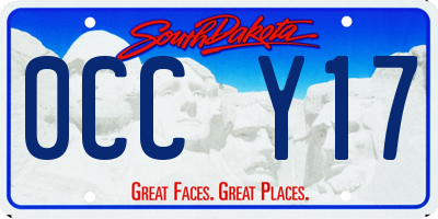 SD license plate 0CCY17