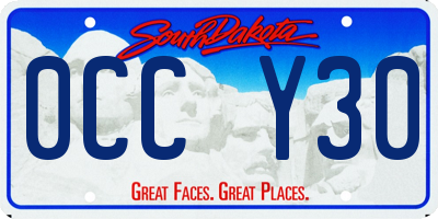 SD license plate 0CCY30