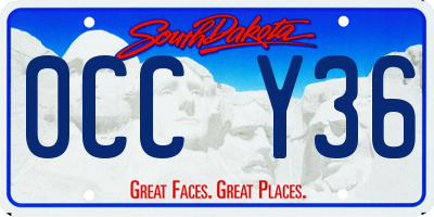 SD license plate 0CCY36