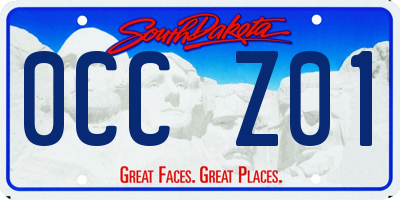 SD license plate 0CCZ01