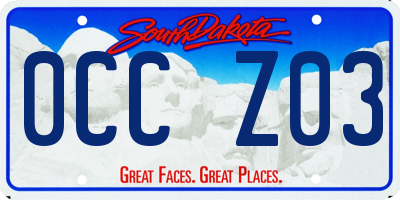 SD license plate 0CCZ03