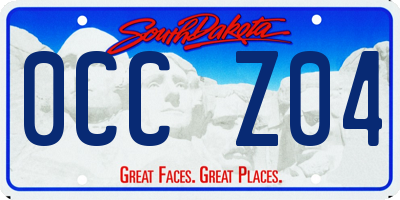 SD license plate 0CCZ04