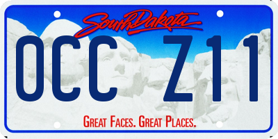 SD license plate 0CCZ11